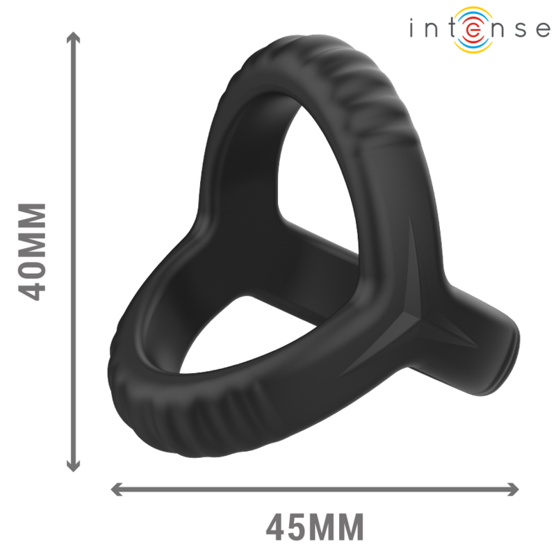 INTENSE – CARSON ANILLO DOBLE PARA PENE SILICONA NEGRO MODELO 4