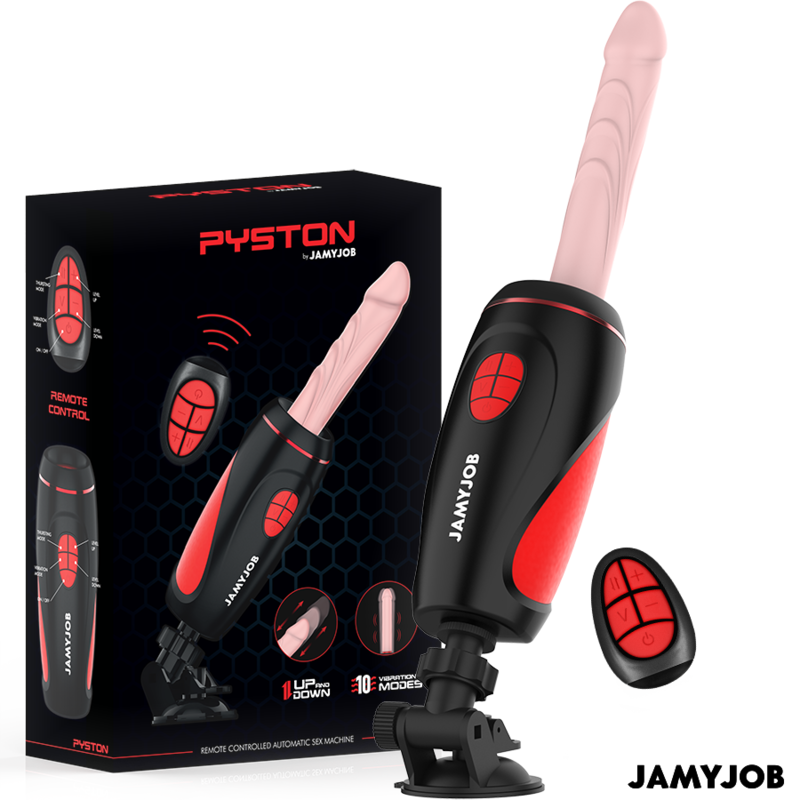 JAMYJOB – PYSTON BASE MASTURBADOR AUTOMÁTICO CON DILDO CONTROL REMOTO