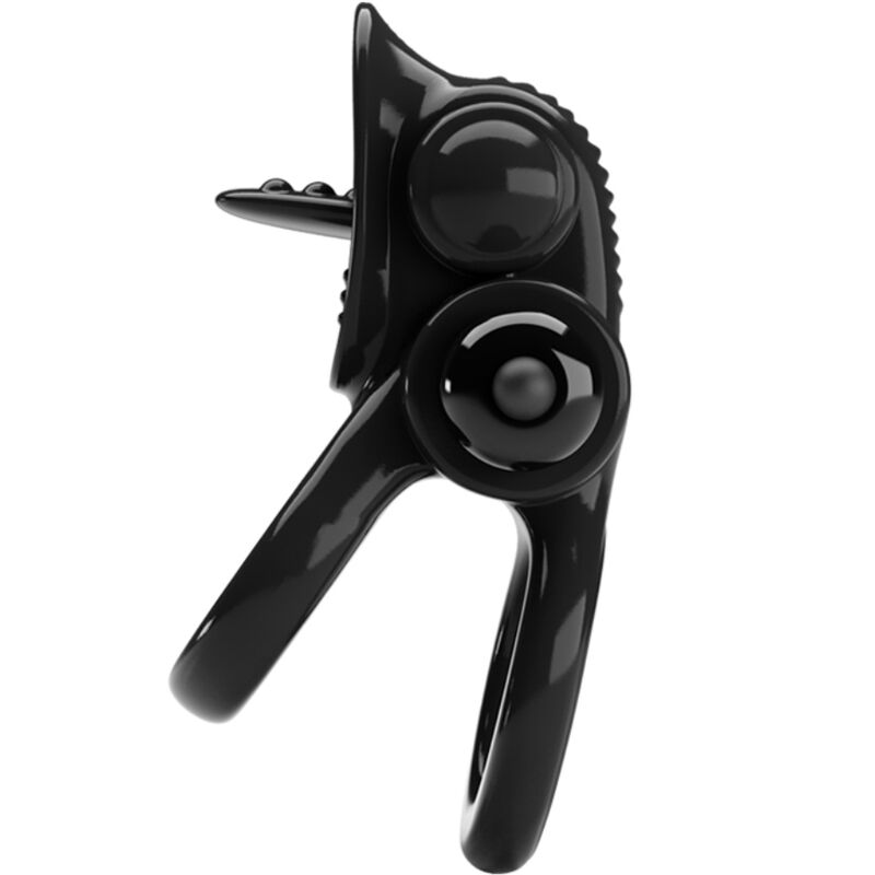 PRETTY LOVE – PASSIONATE RING DOBLE ANILLO VIBRADOR + ESTIMULADOR CLÍTORIS NEGRO