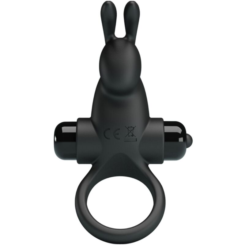 PRETTY LOVE – ANILLO VIBRADOR + ESTIMULADOR RABBIT CLÍTORIS 10 VIBRACIONES NEGRO