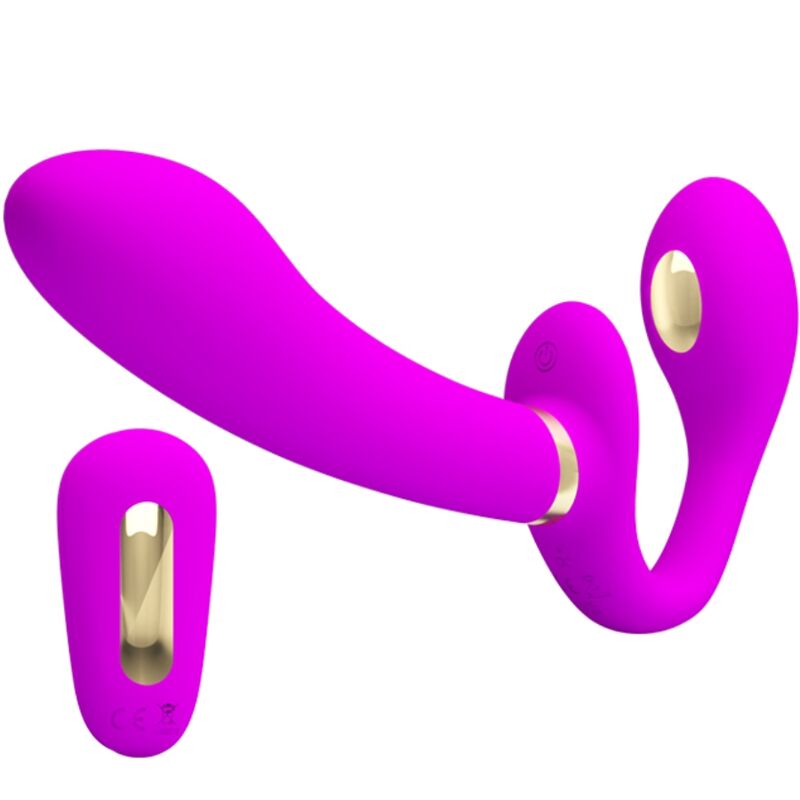 PRETTY LOVE – THUNDERBIRD VIBRADOR DOBLE STRAP-ON CONTROL REMOTO MORADO
