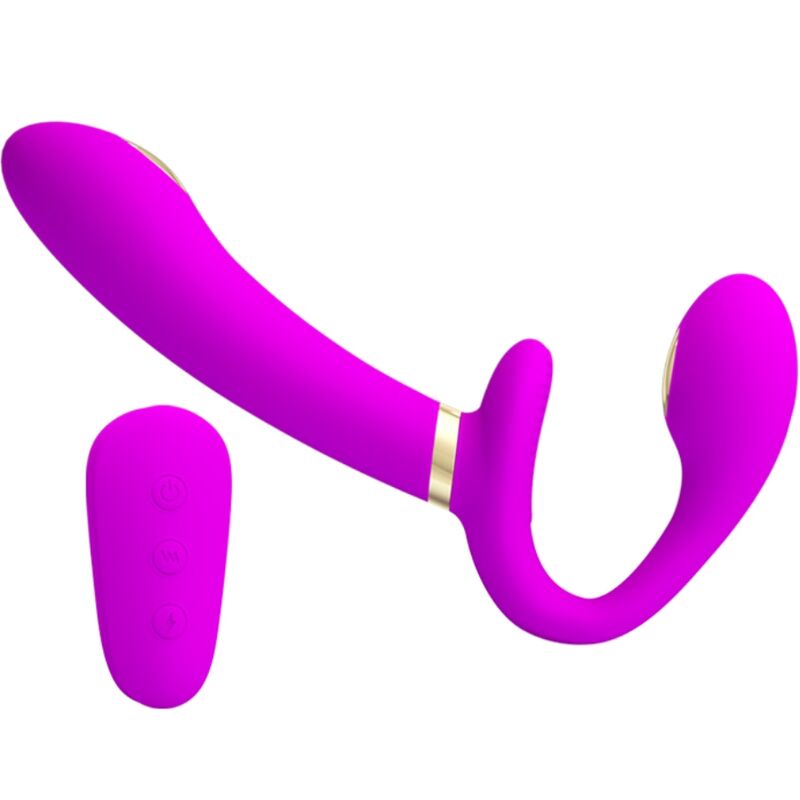 PRETTY LOVE – THUNDERBIRD VIBRADOR DOBLE STRAP-ON CONTROL REMOTO MORADO