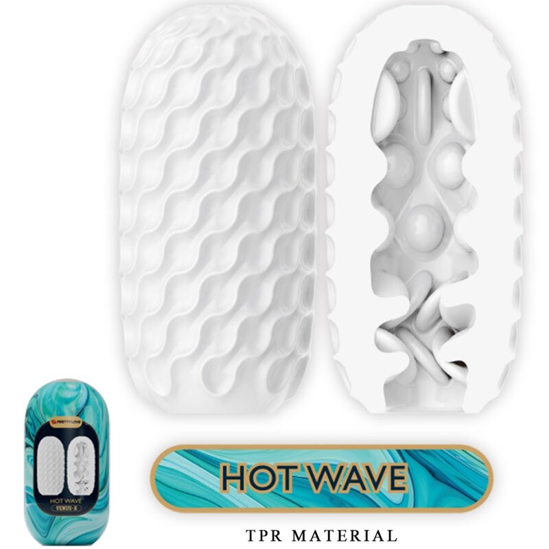 PRETTY LOVE – HOT WAVE MASTURBADOR MASCULINO SILICONA BLANCO