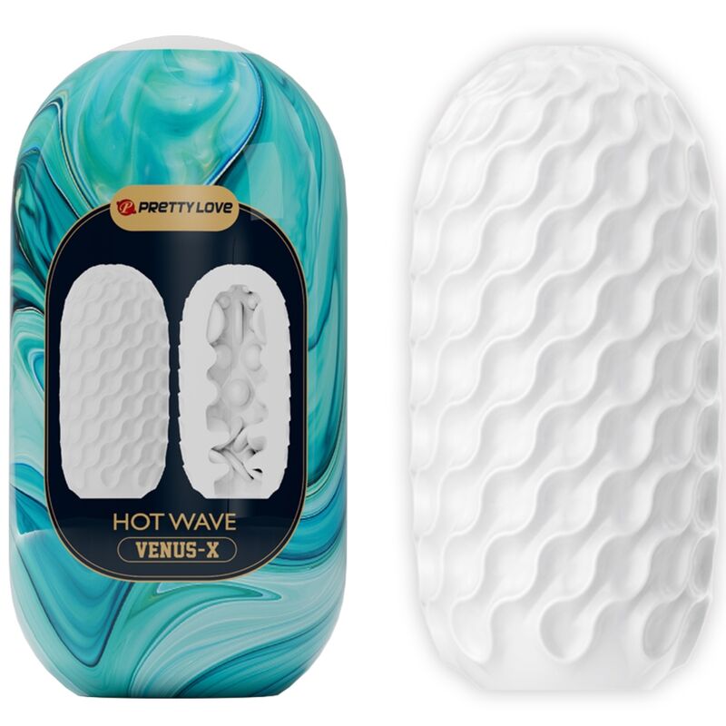 PRETTY LOVE – HOT WAVE MASTURBADOR MASCULINO SILICONA BLANCO