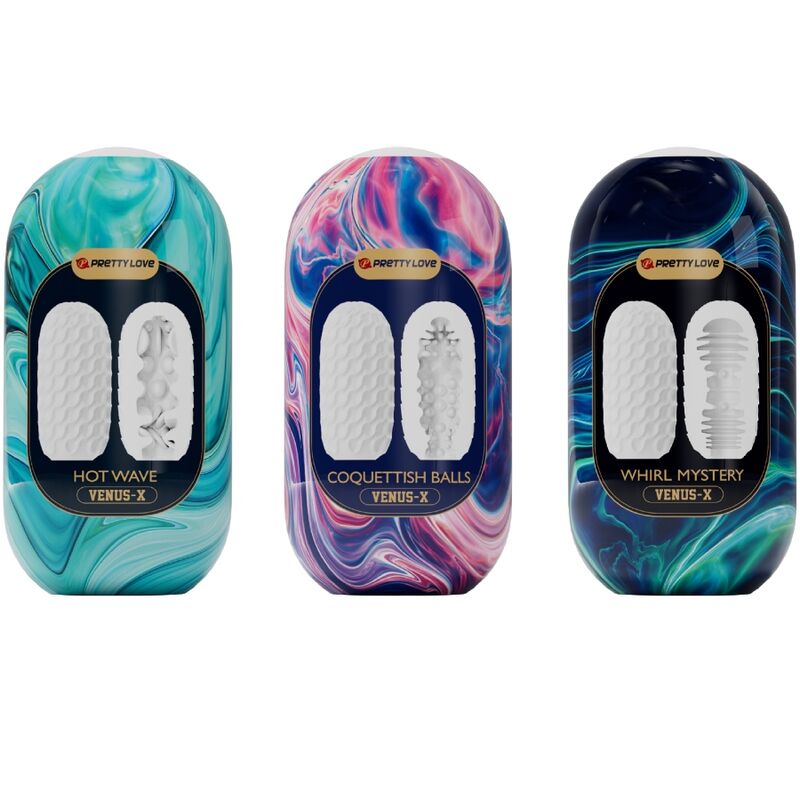 PRETTY LOVE – VENUS X 15 MASTURBADORES MASCULINOS SILICONA BLANCO