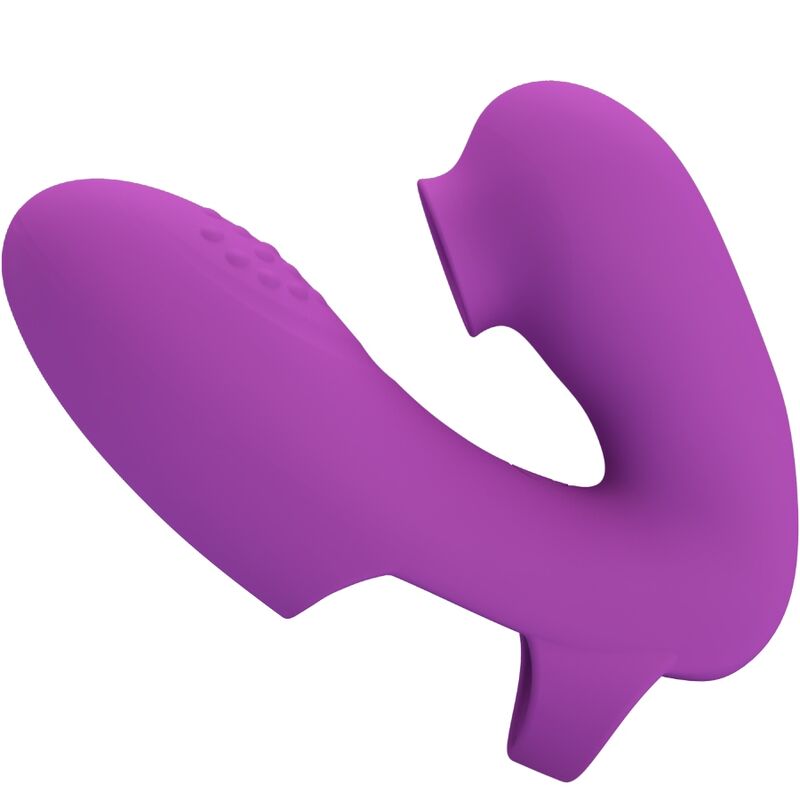 PRETTY LOVE – ATHENA VIBRADOR DE DEDO CON ESTIMULADOR CLÍTORIS MORADO