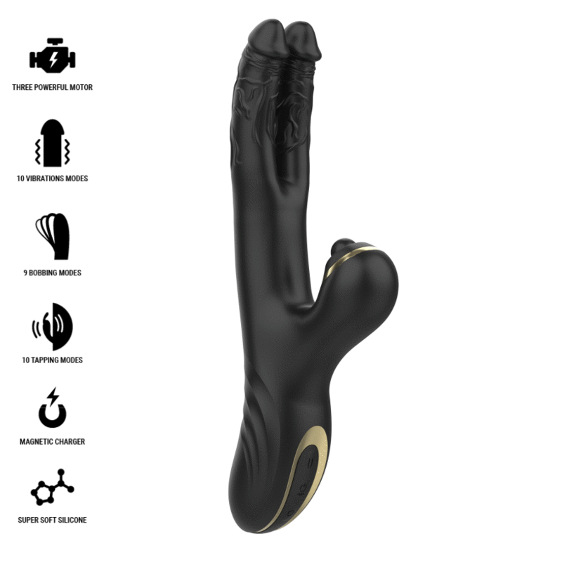 IBIZA – VIBRADOR HI-TECH RABITT CLITORIAL POTENTE Y DOBLE WAVE TWO DRAGONS
