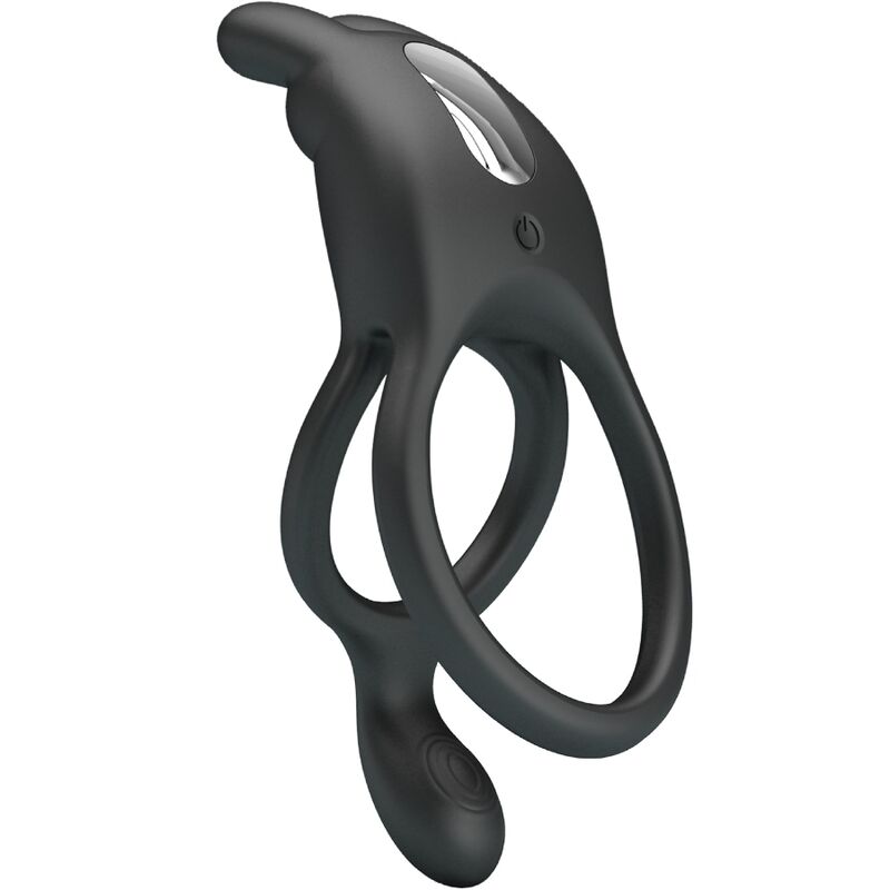 PRETTY LOVE – SETH DOBLE ANILLO VIBRADOR RABBIT 7 VIBRACIONES NEGRO