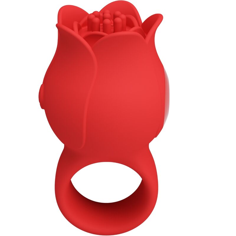 PRETTY LOVE – JAE VIBRADOR DE DEDO FORMA DE ROSA 10 VIBRACIONES ROJO