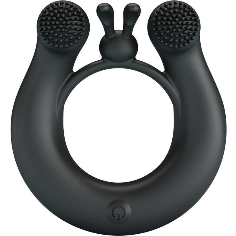 PRETTY LOVE – DAHLIA ANILLO VIBRADOR + ESTIMULADOR DE CLÍTOIS 12 VIBRACIONES NEGRO