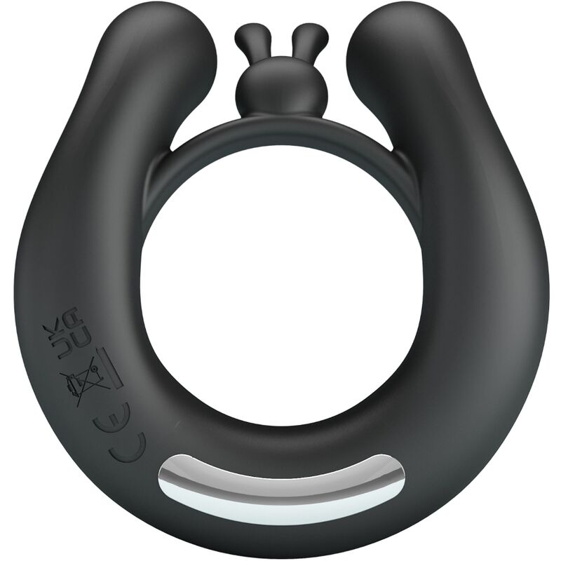 PRETTY LOVE – DAHLIA ANILLO VIBRADOR + ESTIMULADOR DE CLÍTOIS 12 VIBRACIONES NEGRO