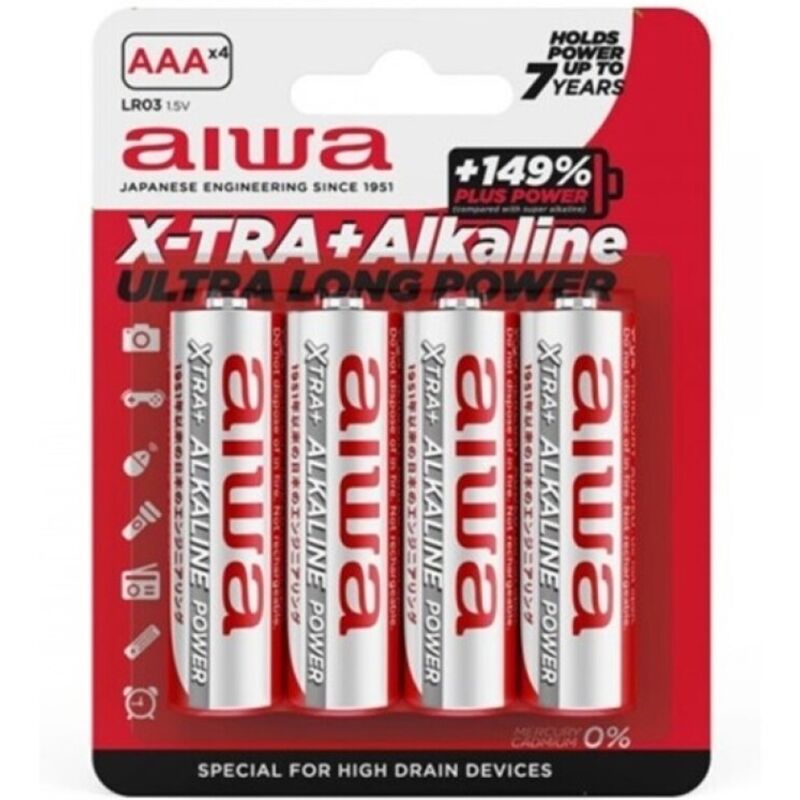 AIWA – X-TRA ALKALINE PILA ALCALINA AAA LR03 BLISTER*4