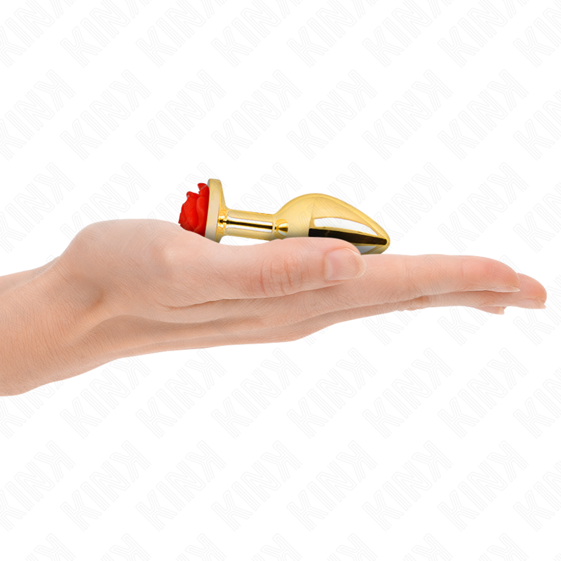 KINK – PLUG ANAL DORADO ROSA ROJA TALLA S