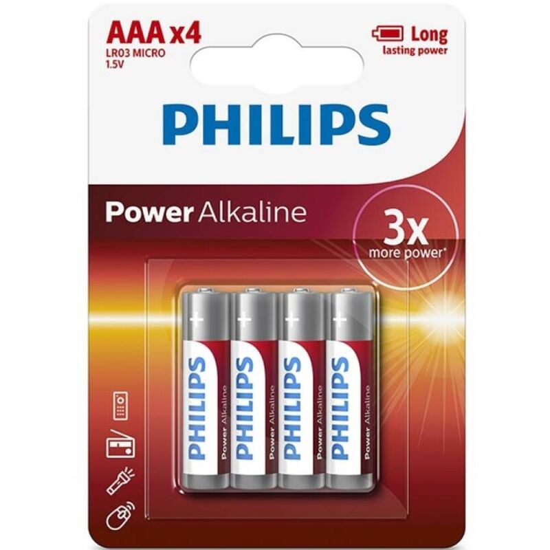 PHILIPS – POWER ALKALINE PILA AAA LR03 BLISTER*4