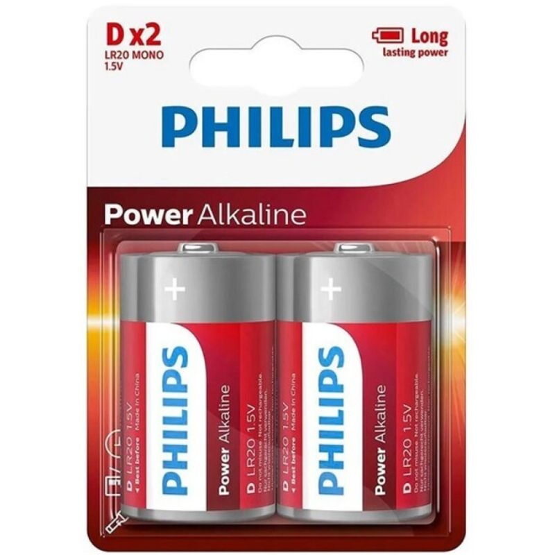 PHILIPS – POWER ALKALINE PILA D LR20 BLISTER*2