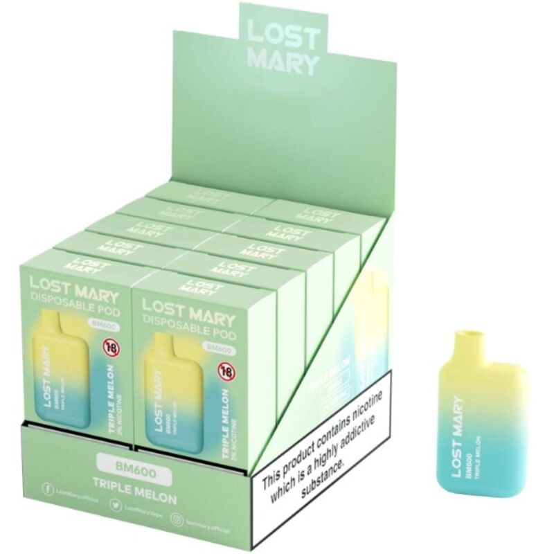 LOST MARY – BM600 VAPER NICOTINA 2% DESECHABLE SABOR TRIPLE MELÓN