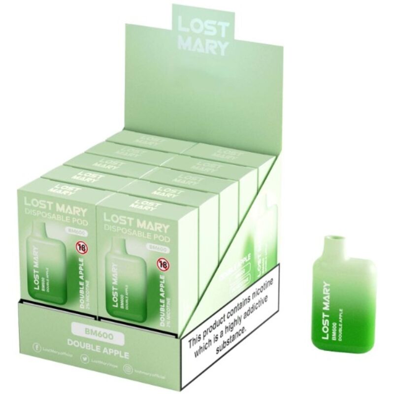 LOST MARY – BM600 VAPER NICOTINA 2% DESECHABLE SABOR DOBLE MANZANA