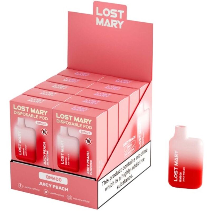 LOST MARY – BM600 VAPER NICOTINA 2% DESECHABLE SABOR MELOCOTÓN