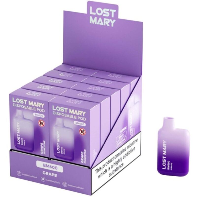 LOST MARY – BM600 VAPER NICOTINA 2% DESECHABLE SABOR UVA