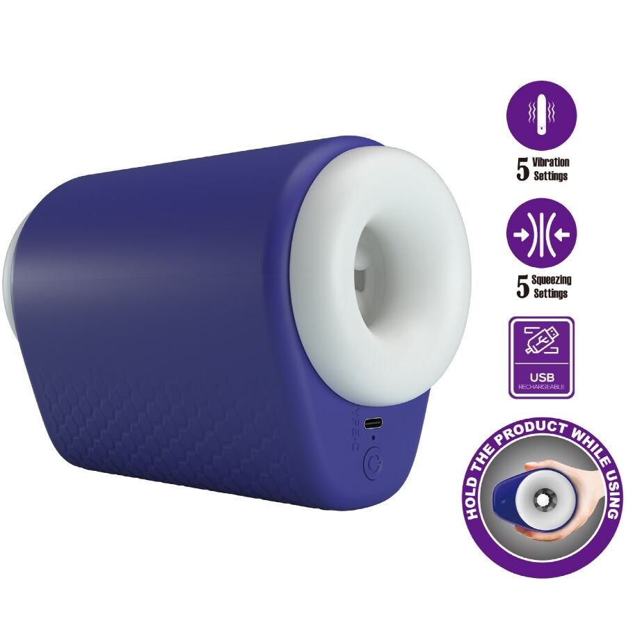 PRETTY LOVE – DJ LADY MASTURBADOR MASCULINO CON VIBRACIÓN 5 CONFIGURACIONES MORADO