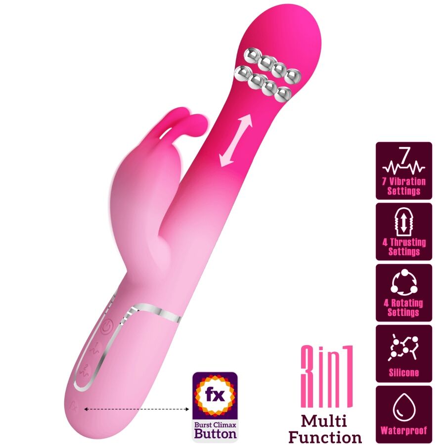 PRETTY LOVE – DEJON VIBRADOR RABBIT 3 EN 1 MULTIFUNCIÓN ROSA