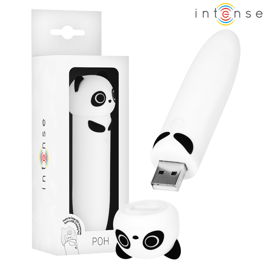 INTENSE – POH BALA VIBRADORA PANDA RECARGABLE USB 10 X 2.2 CM