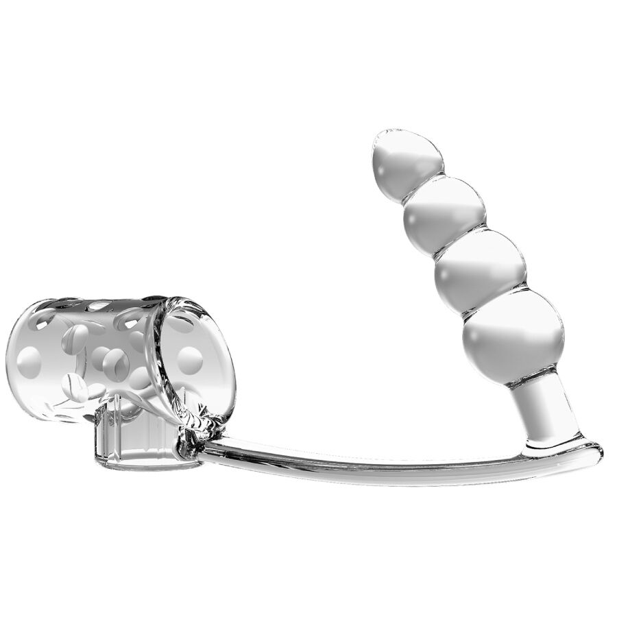 PRETTY LOVE – FUNDA PARA PENE CON PLUG ANAL TRANSPARENTE