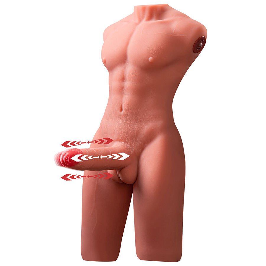 XISE – JASON HALF BODY TORSO REALÍSTICO MASCULINO CON THRUSTING Y VIBRACIÓN 55 CM