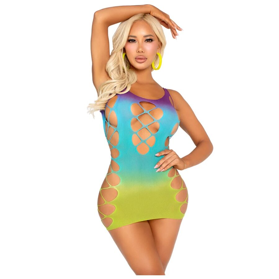 LEG AVENUE – MINI VESTIDO SIN COSTURAS Y ABERTURAS OCEAN