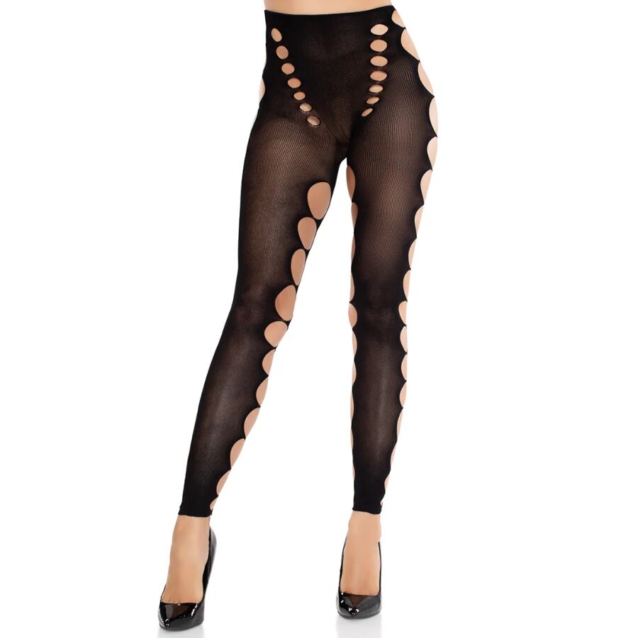 LEG AVENUE – MEDIAS OPACAS SIN COSTURAS CON CORTE EN LOS PIES NEGRO