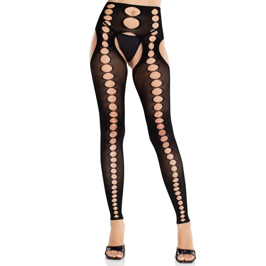 LEG AVENUE – MEDIAS OPACAS SIN TIRANTES Y COSTURAS NEGRO