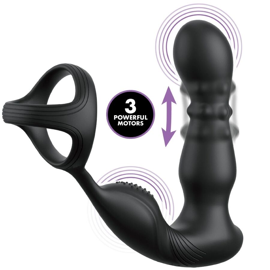 ANAL FANTASY ELITE COLLECTION – ANILLO Y MASAJEADOR ANAL VIBRADOR CON CONTROL REMOTO