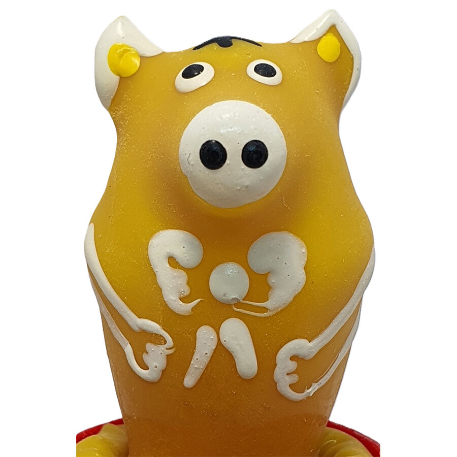 CONDOMERIE – PRESERVATIVO DECORATIVO PINTADO A MANO CERDO SENTADO AMARILLO