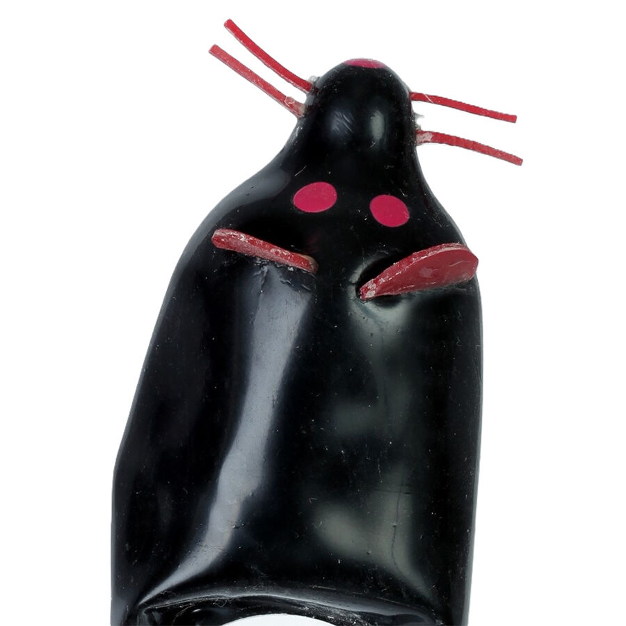 CONDOMERIE – PRESERVATIVO DECORATIVO PINTADO A MANO RATÓN NEGRO