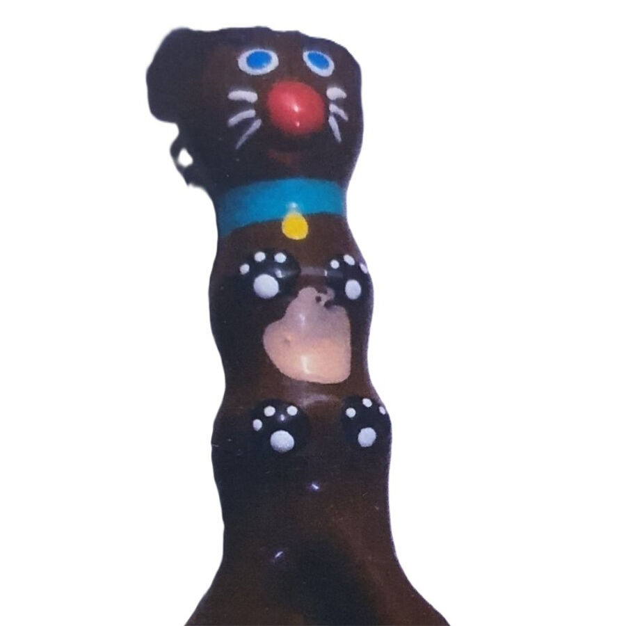 CONDOMERIE – PRESERVATIVO DECORATIVO PINTADO A MANO PERRO SALCHICHA MARRÓN