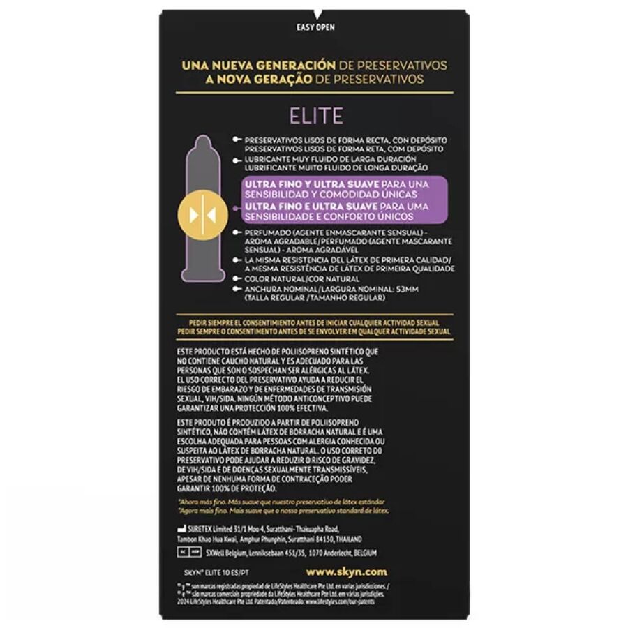 SKYN – PRESERVATIVO ELITE ULTRAFINO 10 UNIDADES