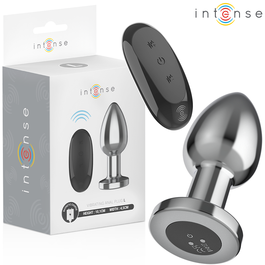 INTENSE – PLUG ANAL 10 VIBRACIONES METAL CON CONTROL REMOTO L