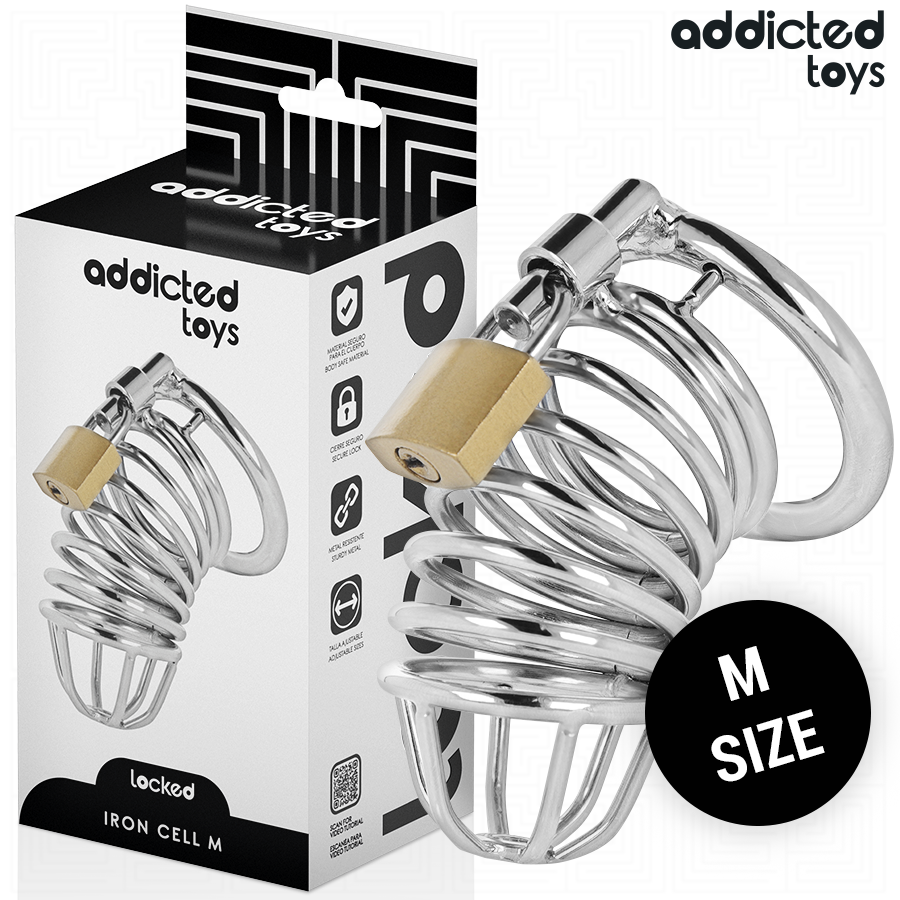 ADDICTED TOYS LOCKED – IRON CELL JAULA PARA PENE DE METAL TALLA M