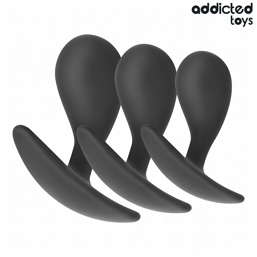 ADDICTED TOYS – SET DE 3 PLUG ANAL SILICONA MODELO 3