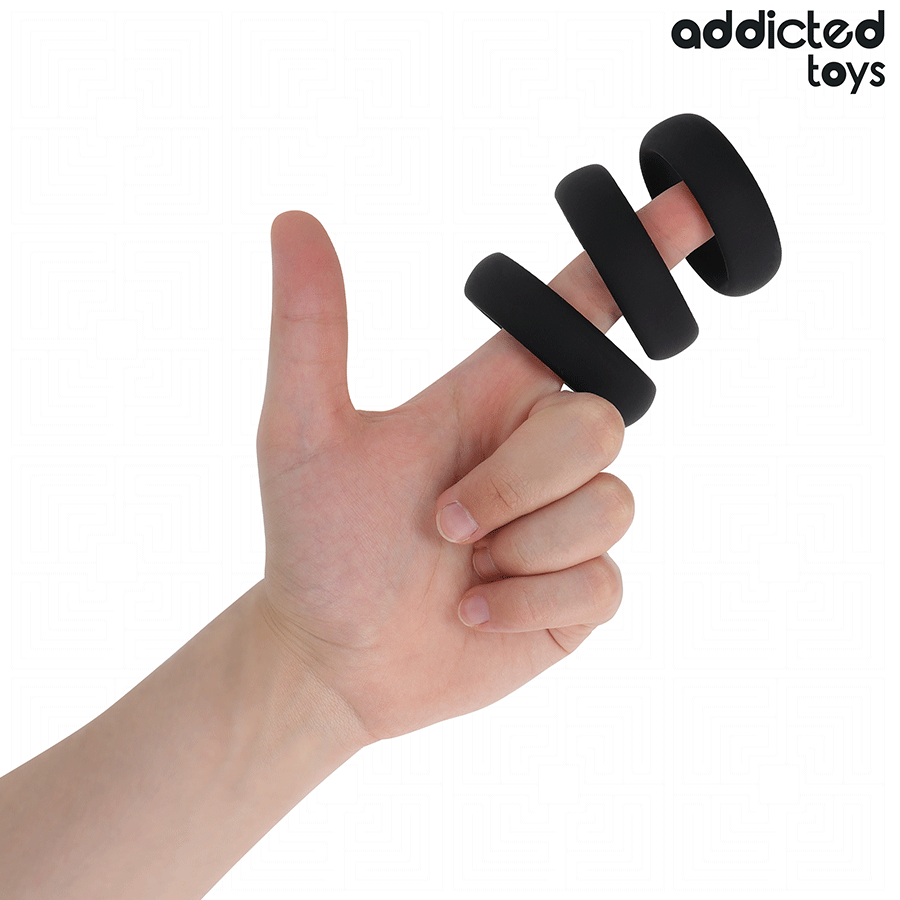 ADDICTED TOYS – SET DE ANILLOS SILICONA PLANOS