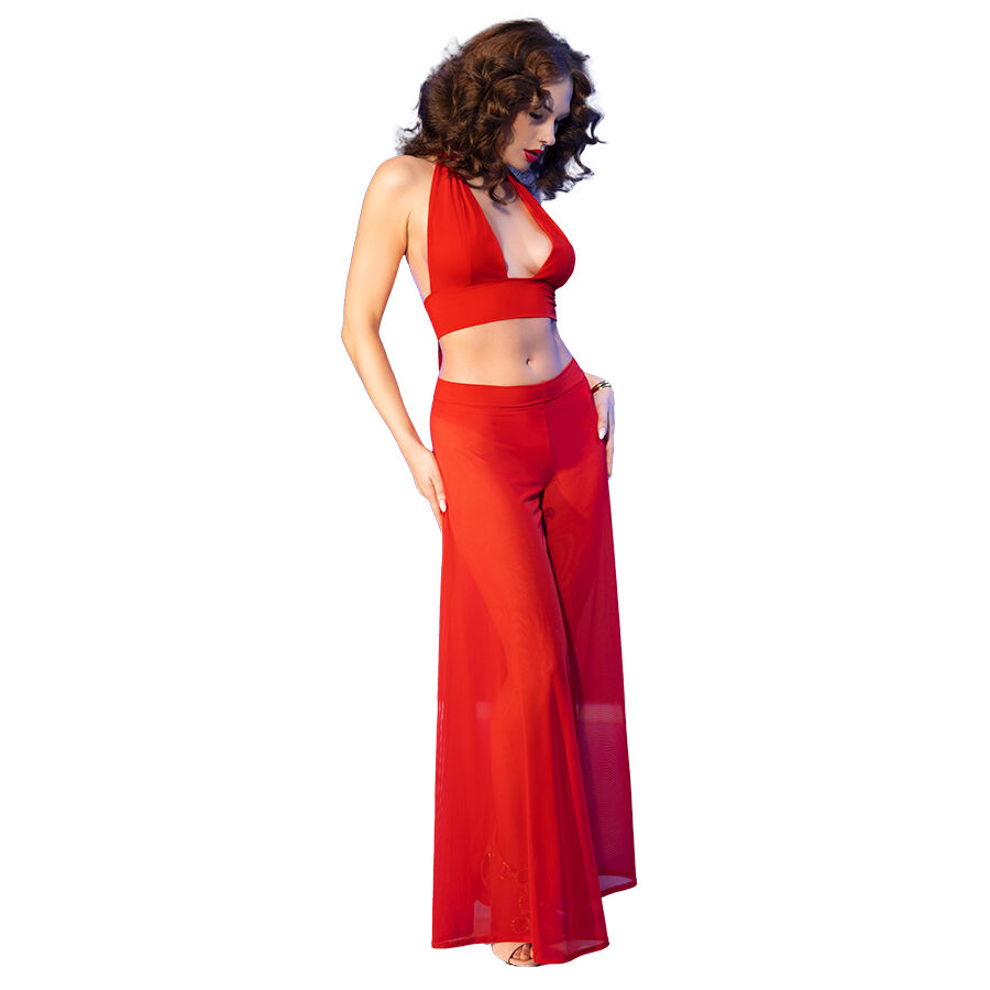 CHILIROSE – CR  4857 SET TOP Y PANTALONES ROJO TALLA M