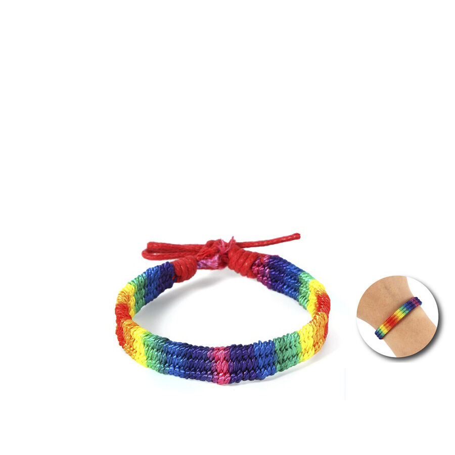PRIDE – PULSERA TRENZADA BANDERA ARCOÍRIS