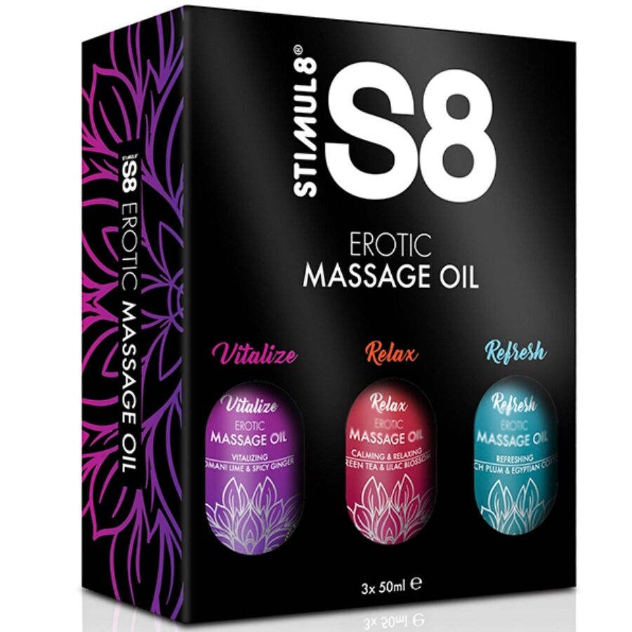 STIMUL8 – S8 CAJA DE ACEITE DE MASAJE 3 X 50 ML