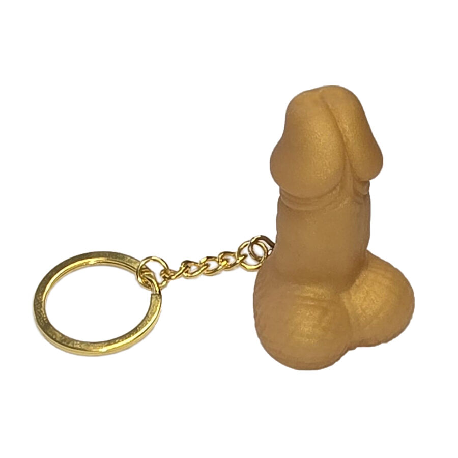 DIABLO PICANTE – SILBATO LLAVERO CON FORMA DE PENE DORADO