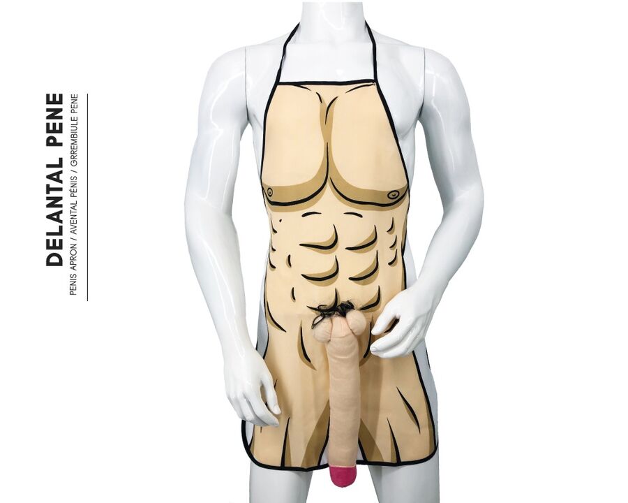 DIABLO PICANTE – DELANTAL CON PENE 3D MUSCULOSO Y ATREVIDO