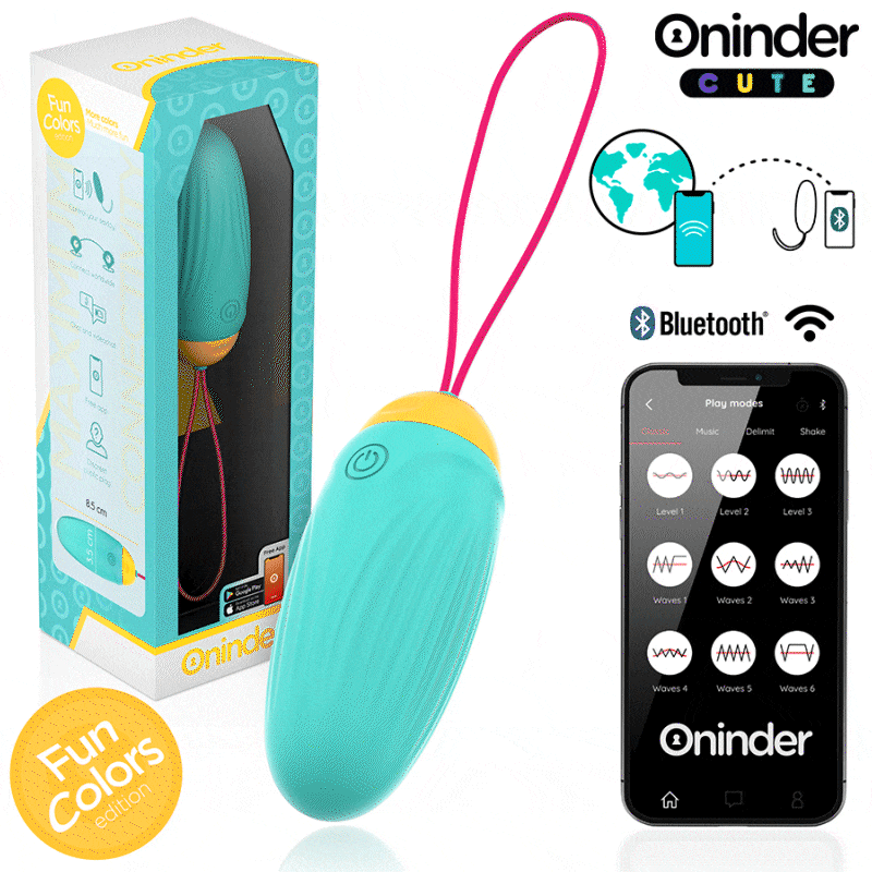 ONINDER CUTE – LOVE PLEASURE HUEVO VIBRO-GEMAS ROTADORAS SILICONA – APP MUNDIAL GRATUITA