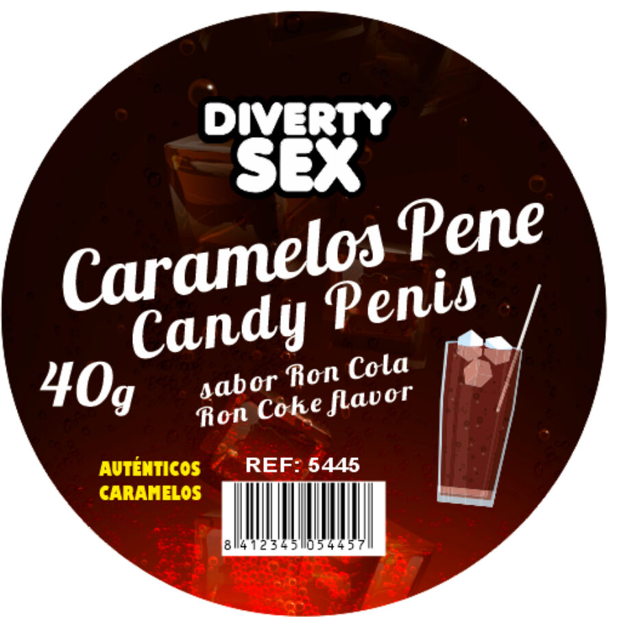 DIABLO PICANTE – 20 CARAMELOS PENE CON SABOR RON COLA
