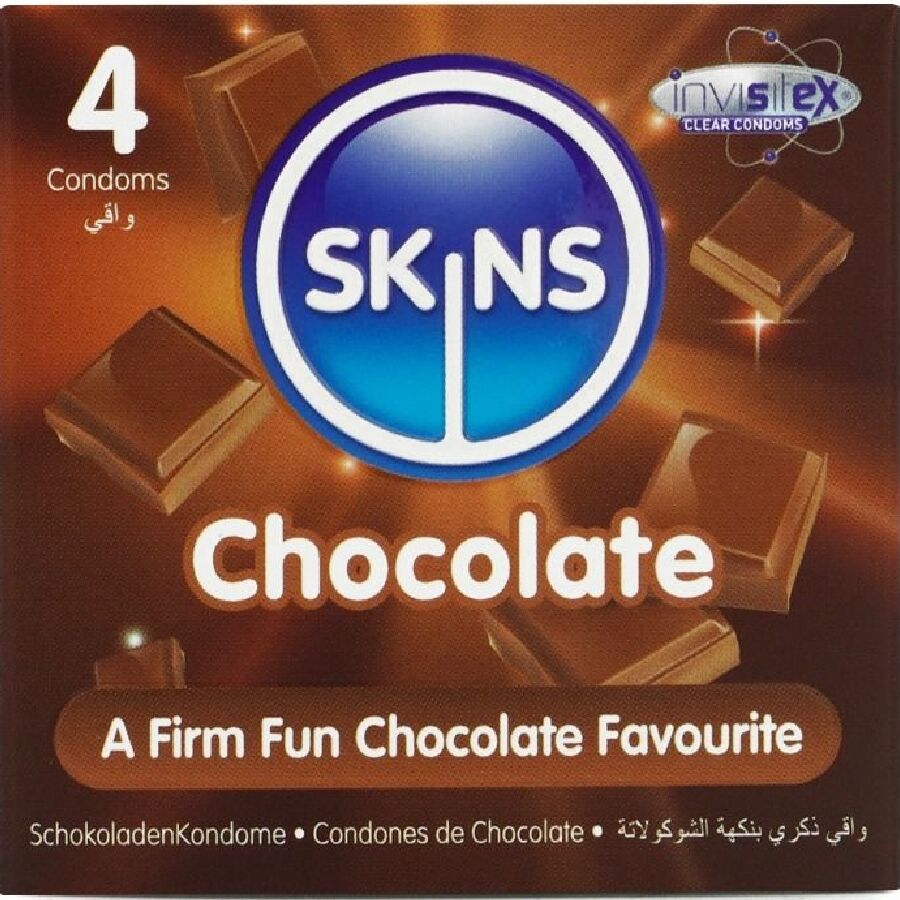 SKINS – PRESERVATIVOS PREMIUM SABOR CHOCOLATE PACK 4
