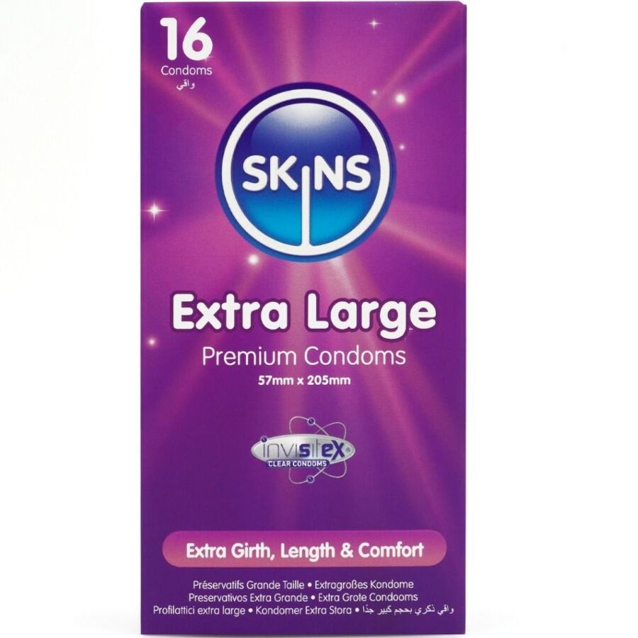SKINS – TAMAÑO XL PRESERVATIVOS PREMIUM PACK 16