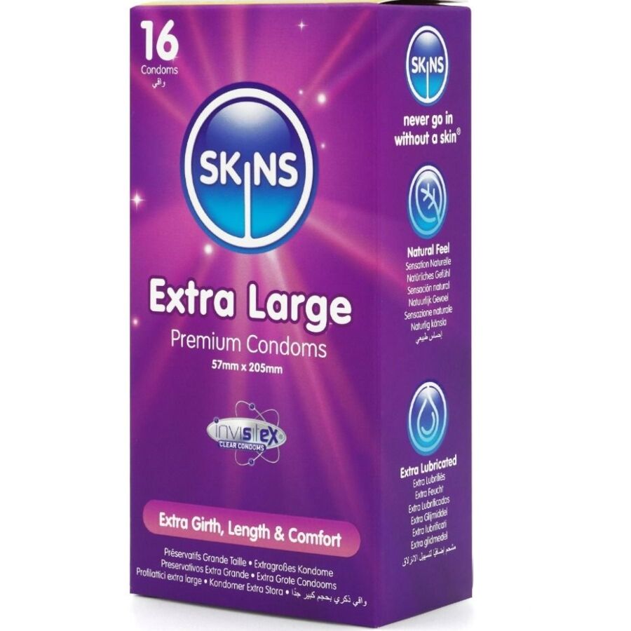 SKINS – TAMAÑO XL PRESERVATIVOS PREMIUM PACK 16